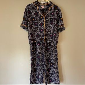 REFINERY29 Elsa Woven Pajama Pants and Top In Blue Dots